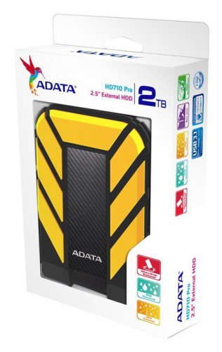 Жесткий диск A-Data USB 3.1 2Tb AHD710P-2TU31-CYL HD710Pro DashDrive Durable 2.5" черный/желтый фото 4