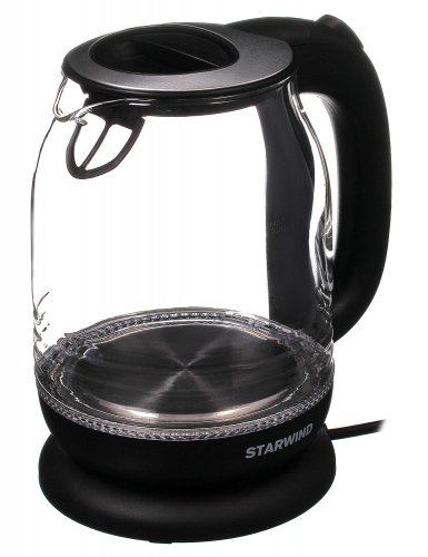 Чайник электрический Starwind SKG1311 1.7л. 2200Вт черный/серебристый (корпус: стекло) фото 5