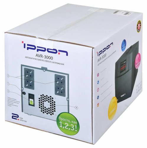 Стабилизатор напряжения Ippon AVR-3000 3000Вт 3000ВА фото 5