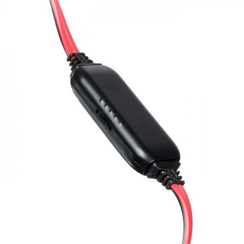 Наушники с микрофоном Оклик HS-L100 черный/красный 2м накладные оголовье (NO530) фото 7