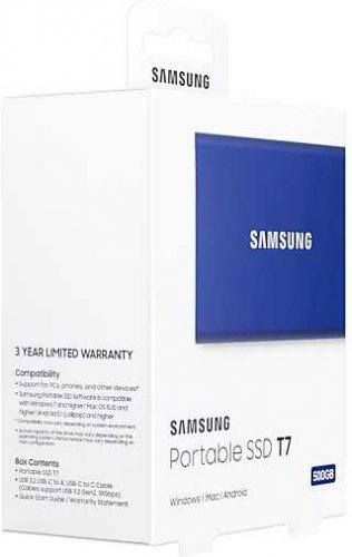 Накопитель SSD Samsung USB-C 500Gb MU-PC500H/WW T7 1.8" синий фото 9