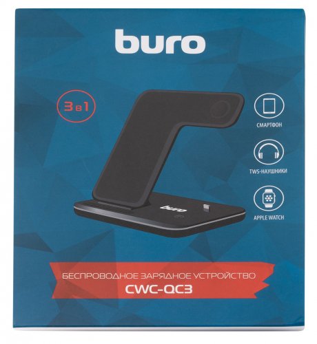 Беспроводное зар./устр. Buro CWC-QC3 3A PD+QC для Apple кабель USB Type C черный (CWC-QC3A18BK) фото 13
