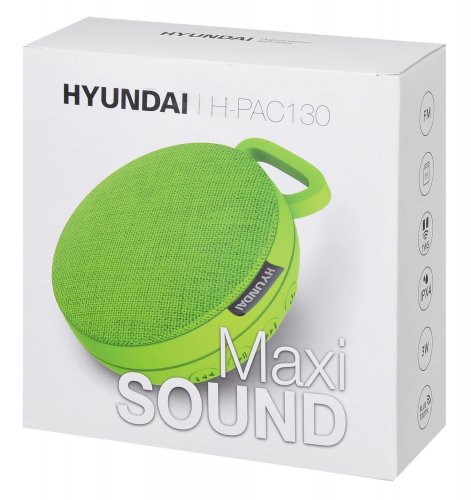 Колонка порт. Hyundai H-PAC130 светло-зеленый 3W 1.0 BT/3.5Jack/USB 10м 300mAh фото 2