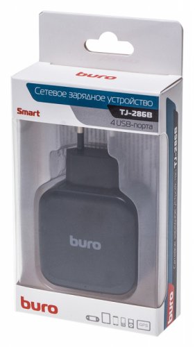 Сетевое зар./устр. Buro TJ-286B Smart 5A универсальное черный (TJ-286B) фото 3