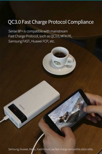 Мобильный аккумулятор Romoss PHP30 Pro (Sense 8P+) 30000mAh 3A QC 2xUSB белый (PHP30 PRO) фото 13