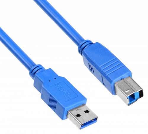 Кабель Buro USB3.0-AM/BM USB A(m) USB B(m) 1.8м синий фото 3
