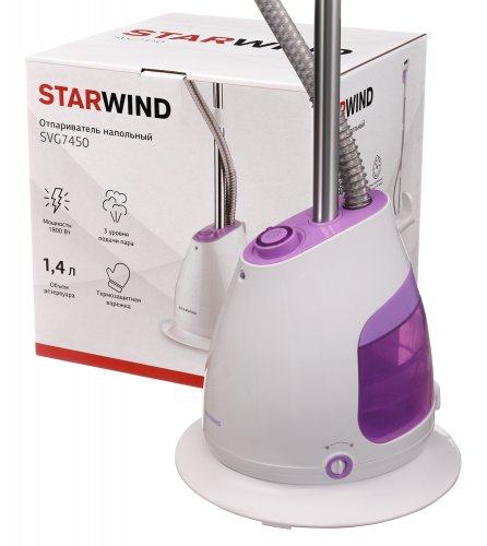 Отпариватель напольный Starwind SVG7450 1800Вт белый/фиолетовый фото 9