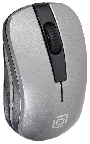 Мышь Оклик 445MW черный/серый оптическая (1600dpi) беспроводная USB для ноутбука (3but) фото 4
