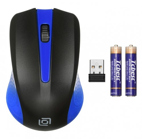 Мышь Оклик 485MW черный/синий оптическая (1000dpi) беспроводная USB для ноутбука (3but) фото 7