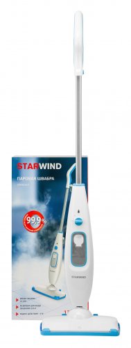Швабра паровая Starwind SSM5333 1300Вт белый/голубой фото 2
