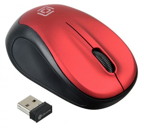 Мышь Оклик 665MW черный/красный оптическая (1000dpi) беспроводная USB для ноутбука (4but) фото 7