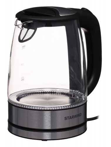 Чайник электрический Starwind SKG5210 1.7л. 2200Вт черный/серебристый (корпус: стекло) фото 4