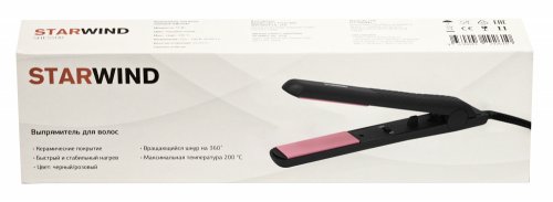 Выпрямитель Starwind SHE5500 25Вт черный/розовый (макс.темп.:200С) фото 3