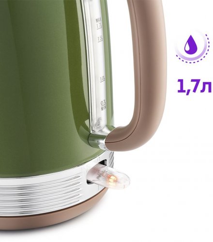 Чайник электрический Kitfort KT-6110 1.7л. 2200Вт зеленый (корпус: нержавеющая сталь) фото 4