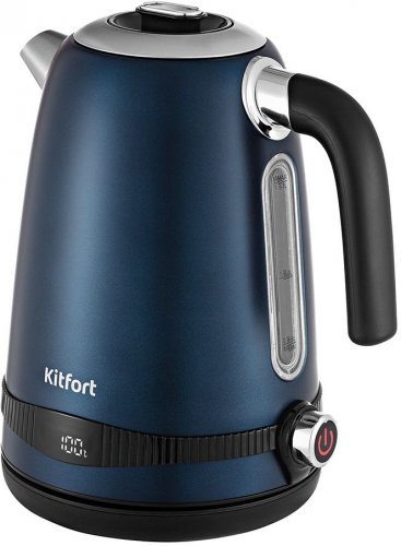 Чайник электрический Kitfort KT-6121-3 1.7л. 2200Вт синий (корпус: нержавеющая сталь/пластик)
