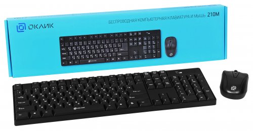 Клавиатура + мышь Оклик 210M клав:черный мышь:черный USB беспроводная фото 5